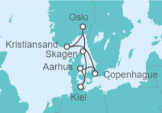 Itinerario del Crucero Noruega, Dinamarca - AIDA