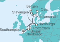 Itinerario del Crucero Noruega, Alemania, Holanda, Bélgica, Francia, Reino Unido - AIDA