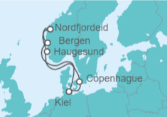 Itinerario del Crucero Noruega, Dinamarca - AIDA