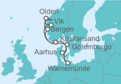 Itinerario del Crucero Suecia, Noruega, Dinamarca - AIDA