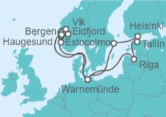 Itinerario del Crucero Noruega, Alemania, Letonia, Estonia, Finlandia, Suecia - AIDA