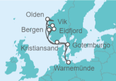 Itinerario del Crucero Noruega, Suecia - AIDA