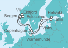 Itinerario del Crucero Noruega, Dinamarca, Alemania, Suecia, Estonia, Finlandia - AIDA