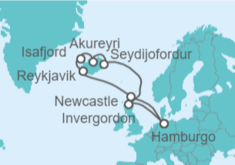 Itinerario del Crucero Reino Unido, Islandia - AIDA