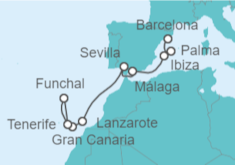 Itinerario del Crucero Islas Canarias - AIDA