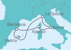 Itinerario del Crucero España, Italia, Francia - AIDA