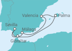 Itinerario del Crucero Viaje de Nochevieja al Mediterráneo - AIDA