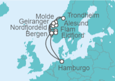 Itinerario del Crucero Los fiordos de Noruega con Geiranger - AIDA