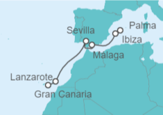 Itinerario del Crucero Islas Canarias - AIDA