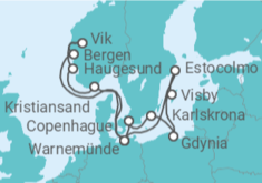 Itinerario del Crucero Noruega, Alemania, Suecia, Polonia, Dinamarca - AIDA