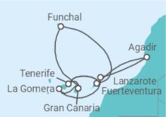 Itinerario del Crucero Islas Canarias - AIDA