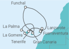 Itinerario del Crucero Islas Canarias - AIDA