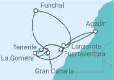 Itinerario del Crucero Islas Canarias - AIDA