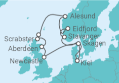 Itinerario del Crucero Reino Unido, Noruega - AIDA