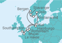 Itinerario del Crucero Desde Hamburgo (Alemania) a Kiel (Alemania) - AIDA