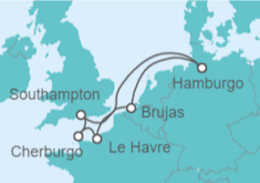 Itinerario del Crucero Reino Unido, Francia, Bélgica - AIDA