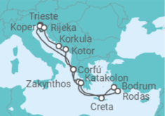 Itinerario del Crucero Islas Griegas y Adriático - AIDA