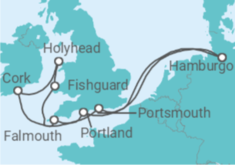 Itinerario del Crucero Gran Bretaña e Irlanda - AIDA