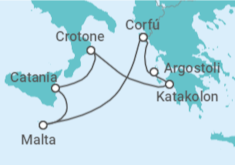 Itinerario del Crucero Malta, Italia, Grecia - AIDA