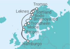 Itinerario del Crucero Aurora boreal otoñal desde Hamburgo II - AIDA