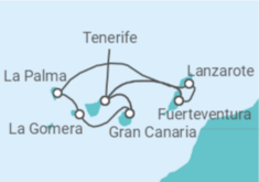 Itinerario del Crucero Islas Canarias con La Gomera - AIDA