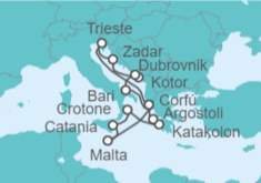 Itinerario del Crucero Malta, Italia, Grecia, Montenegro, Croacia - AIDA