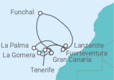 Itinerario del Crucero Islas Canarias - AIDA