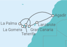 Itinerario del Crucero Islas Canarias - AIDA