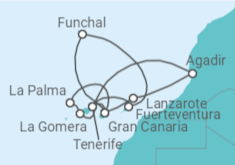 Itinerario del Crucero Islas Canarias - AIDA