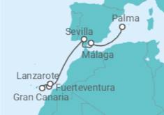 Itinerario del Crucero Islas Canarias - AIDA