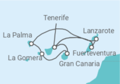 Itinerario del Crucero Canarias y Madeira en Adviento - AIDA