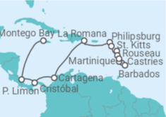 Itinerario del Crucero Desde Montego Bay (Jamaica) a Fort de France (Martinica) - AIDA