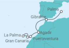 Itinerario del Crucero Islas Canarias - AIDA