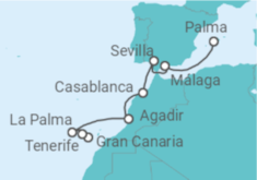 Itinerario del Crucero Canarias, Marruecos y Andalucía II - AIDA