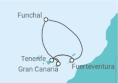 Itinerario del Crucero Islas Canarias - AIDA