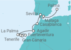 Itinerario del Crucero Canarias, Marruecos y Andalucía I - AIDA