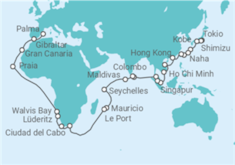 Itinerario del Crucero Vuelta al mundo - AIDA