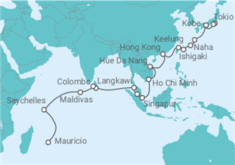 Itinerario del Crucero Desde Tokio a Port Louis (Mauricio) - AIDA