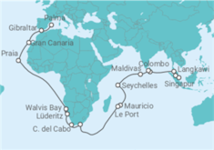 Itinerario del Crucero Vuelta al mundo - AIDA