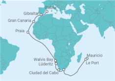 Itinerario del Crucero Desde Port Louis (Mauricio) a Palma de Mallorca - AIDA