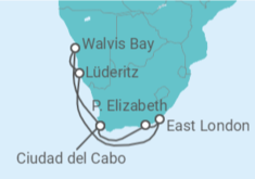 Itinerario del Crucero Sudáfrica, Namibia - AIDA