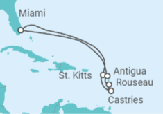 Itinerario del Crucero St. Kitts, Santa Lucía, Antigua - con vuelos - Celebrity Cruises