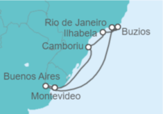 Itinerario del Crucero Brasil, Uruguay - MSC Cruceros