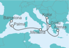 Itinerario del Crucero Montenegro, Grecia, Italia, España - Holland America Line