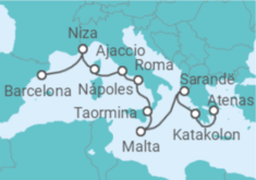 Itinerario del Crucero Desde Pireo (Atenas) a Barcelona - Holland America Line