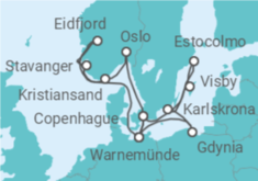 Itinerario del Crucero Noruega y Capitales Bálticas - MSC Cruceros