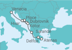 Itinerario del Crucero Croacia, Montenegro, Grecia - Ponant