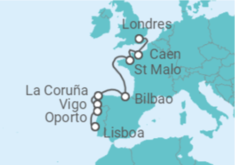 Itinerario del Crucero Reino Unido, Francia, España, Portugal - Ponant