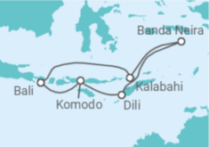 Itinerario del Crucero LE JACQUES CARTIER desde Benoa, Bali - Ponant