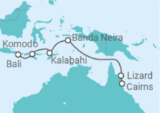 Itinerario del Crucero Desde Cairns, Australia a Benoa (Bali, Indonesia) - Ponant